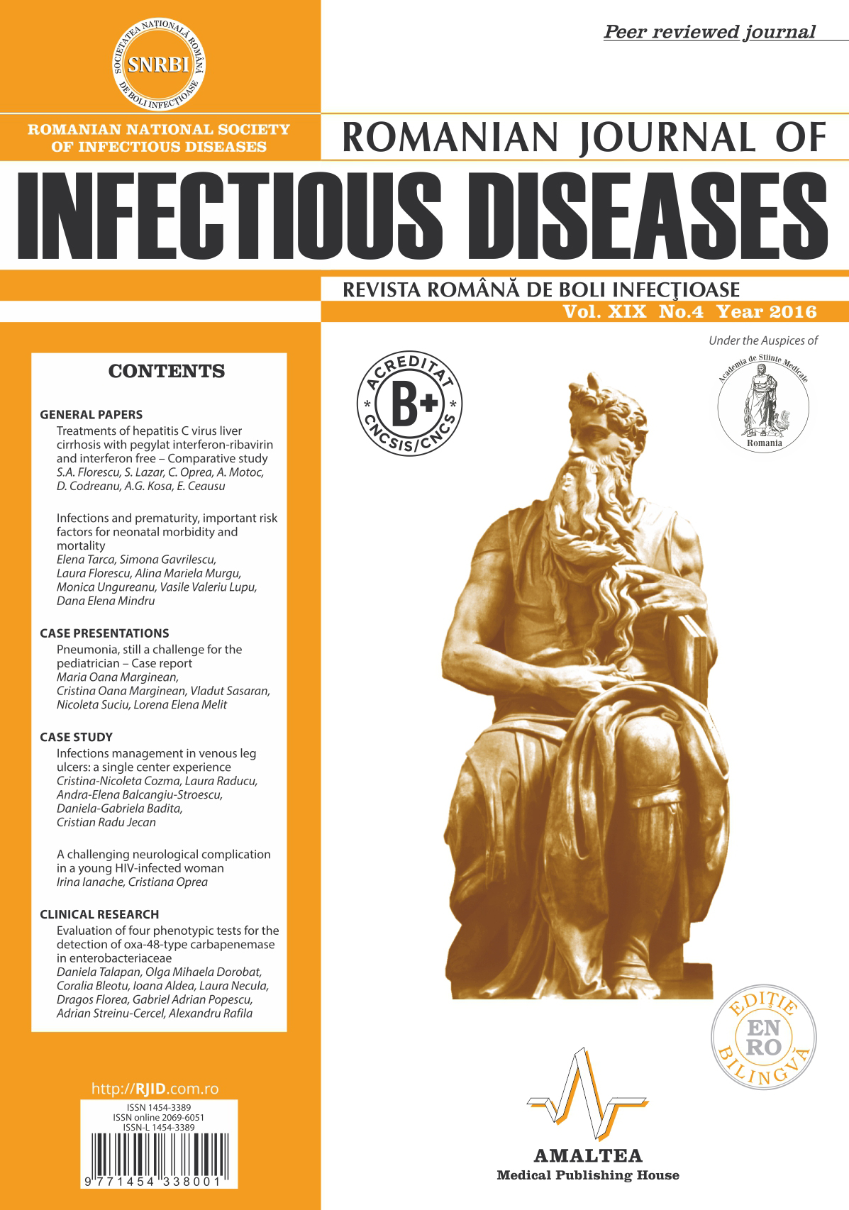 Revista Romana de Boli Infectioase | Vol. XIX, No. 4, 2016